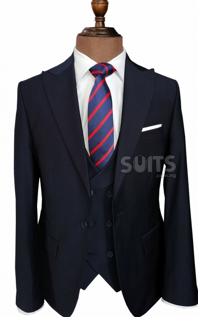 Plain NavyBlue 3piece Suit