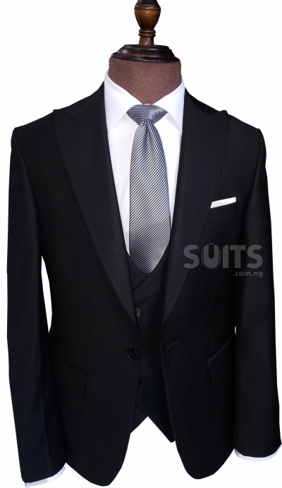 Plain Black 3piece Suit