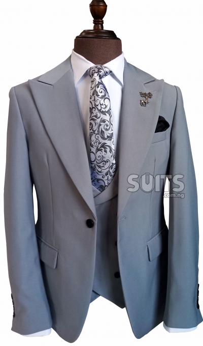 Silver Grey 3piece wedding Suit by Pabbucci