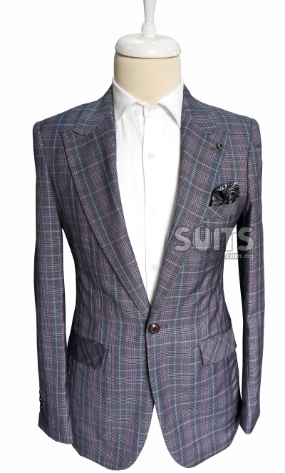 Grey hidden Blue & Maroon draft Blazer