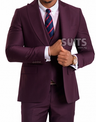 Maroon 3piece Suit by Pabbucci