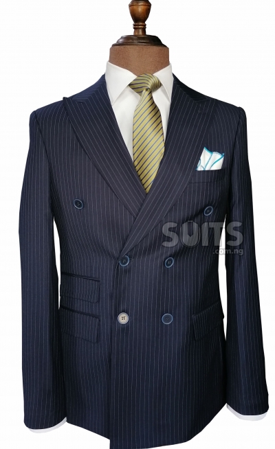 NavyBlue Pin Striped Double breasted Suit