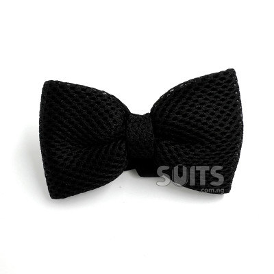 Black knitted classic bow Tie