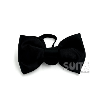 Black satin classic bow Tie