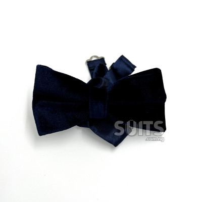 Navy-blue velvet classic bow Tie
