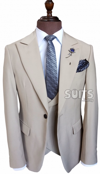 Light Brown 3piece Wedding Suit by Pabbucci