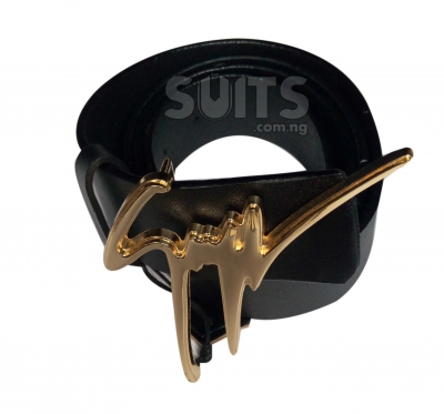 Black Leather Golden designed Head By Zanotti