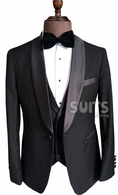 Plain Black 3Piece Tuxedo