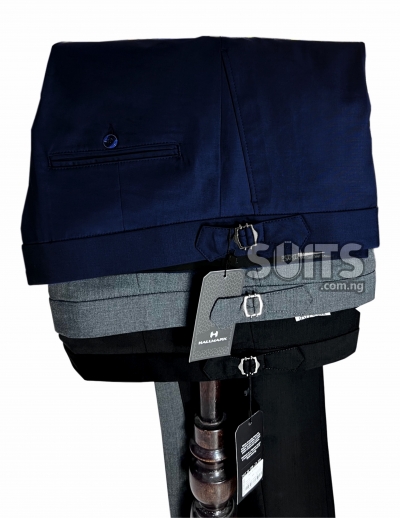 Navyblue, Charcoal-Grey and Black side straps beltless (3) pants by Hallmark