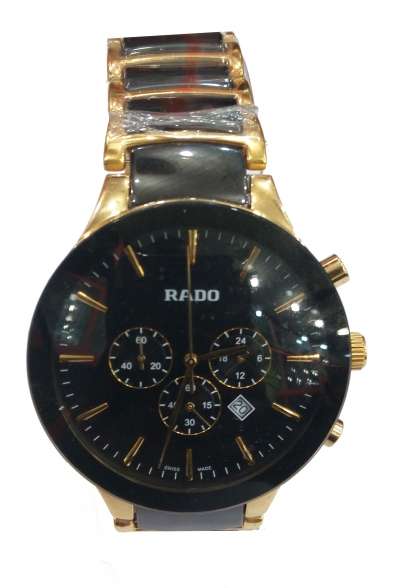 Rado Black & Gold Chronograph Watch 