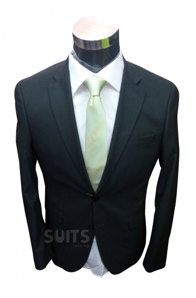 Black hidden check suit by Marco Corvari