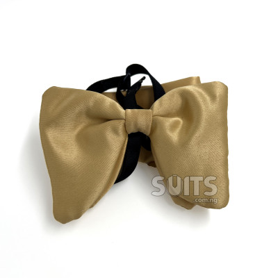Gold colored satin butterfly bow Tie