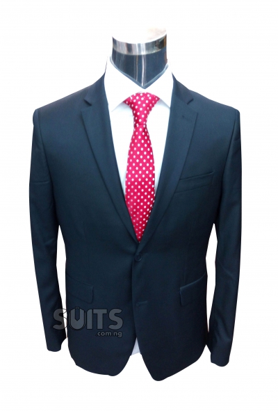 Plain navy blue suit by Marco Corvari