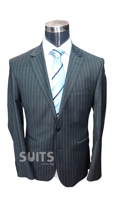 Dark Grey stripes suit by Gavino Gilberto